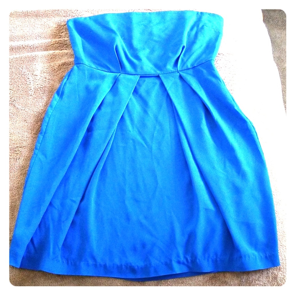 Susana Monaco Strapless Bright Blue Dress